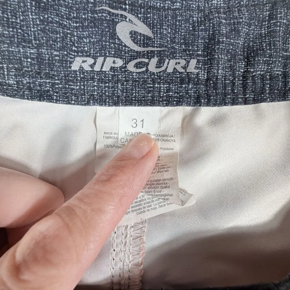 Rip Curl Board Swim Surf Shorts 31 Mirage Palm Tree Sunset Mountain Y2K